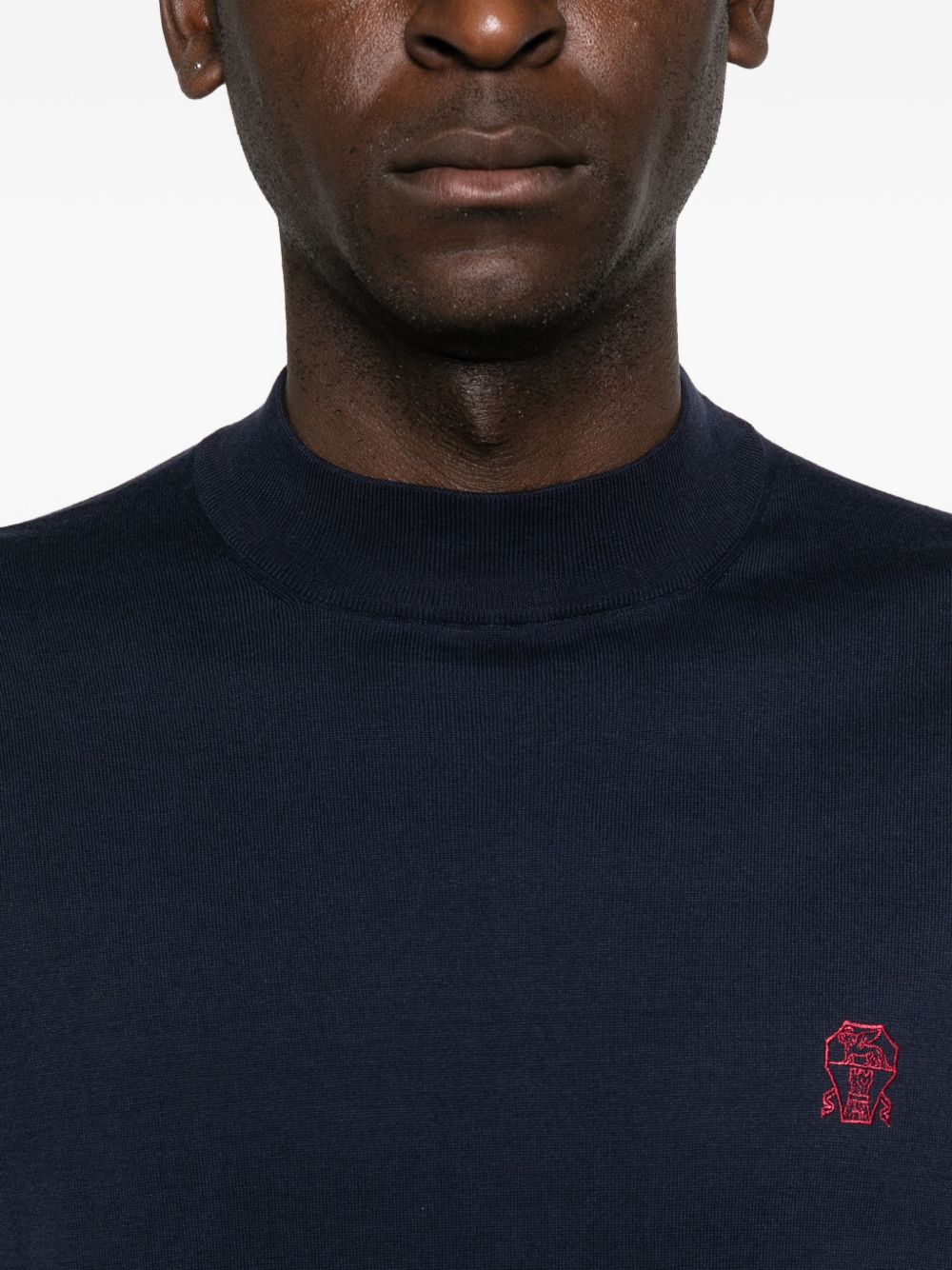 embroidered-logo knitted T-shirt 