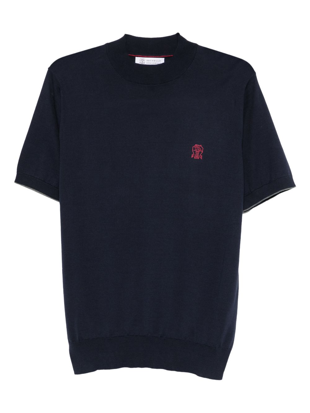 embroidered-logo knitted T-shirt 