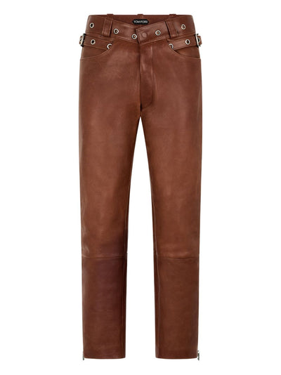 Buckle Leather Trousers