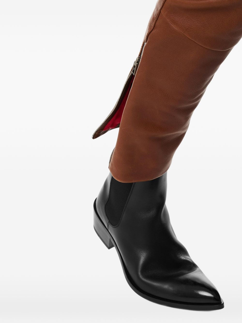 buckle leather trousers