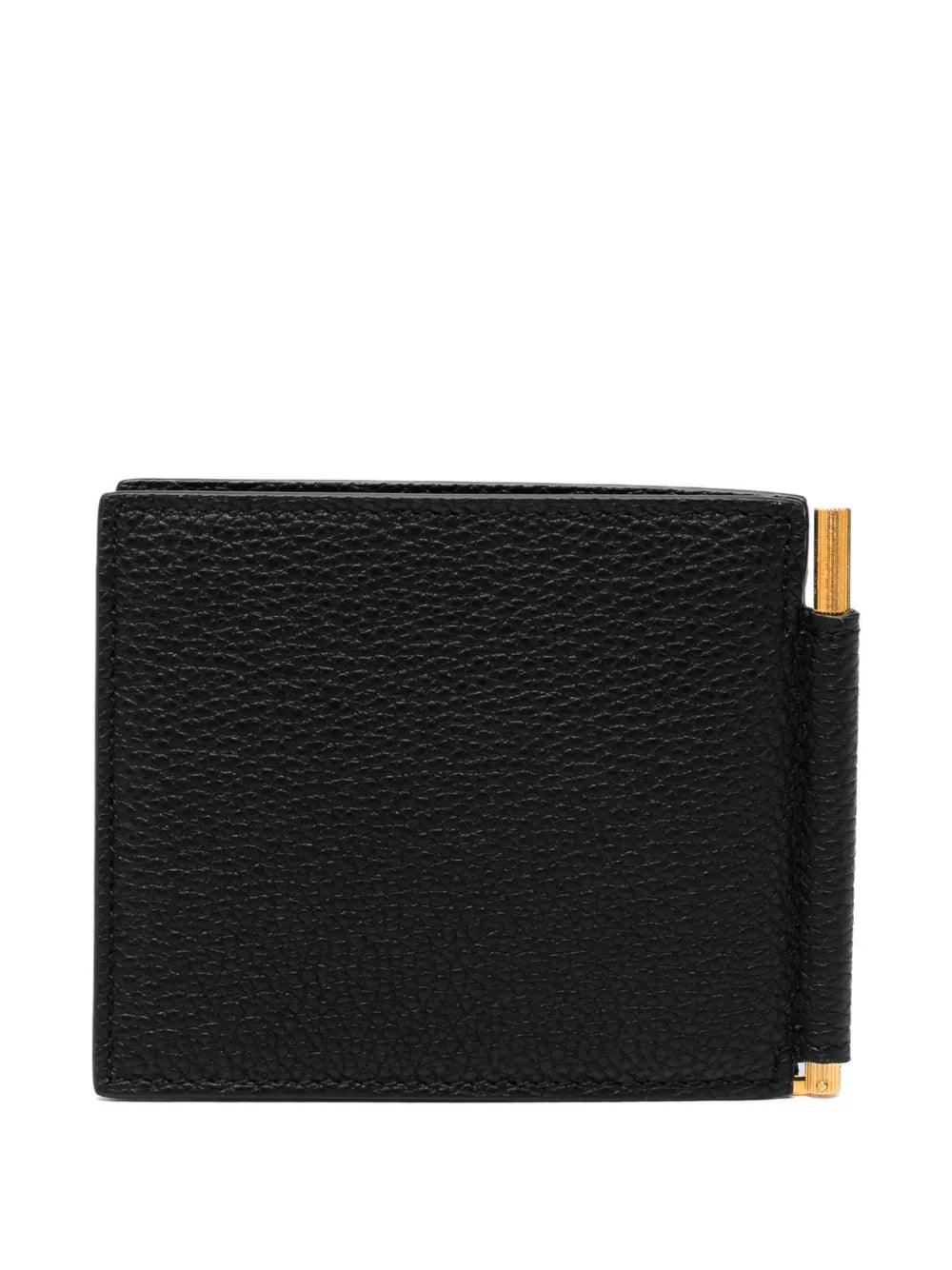 grained leather money clip wallet
