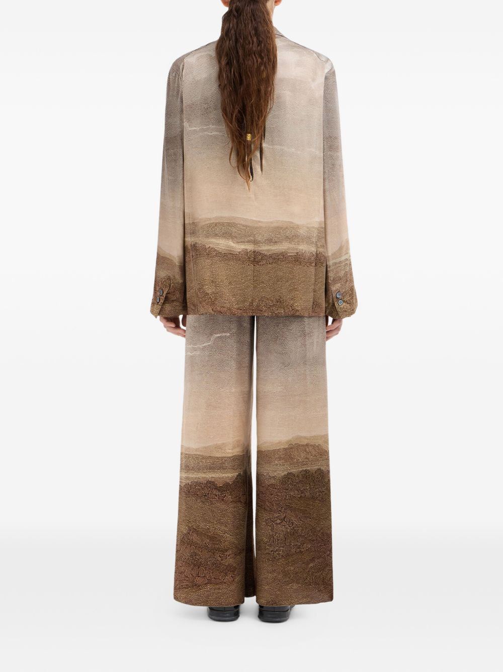 Adastrgum double-breasted landscape-printed jacket