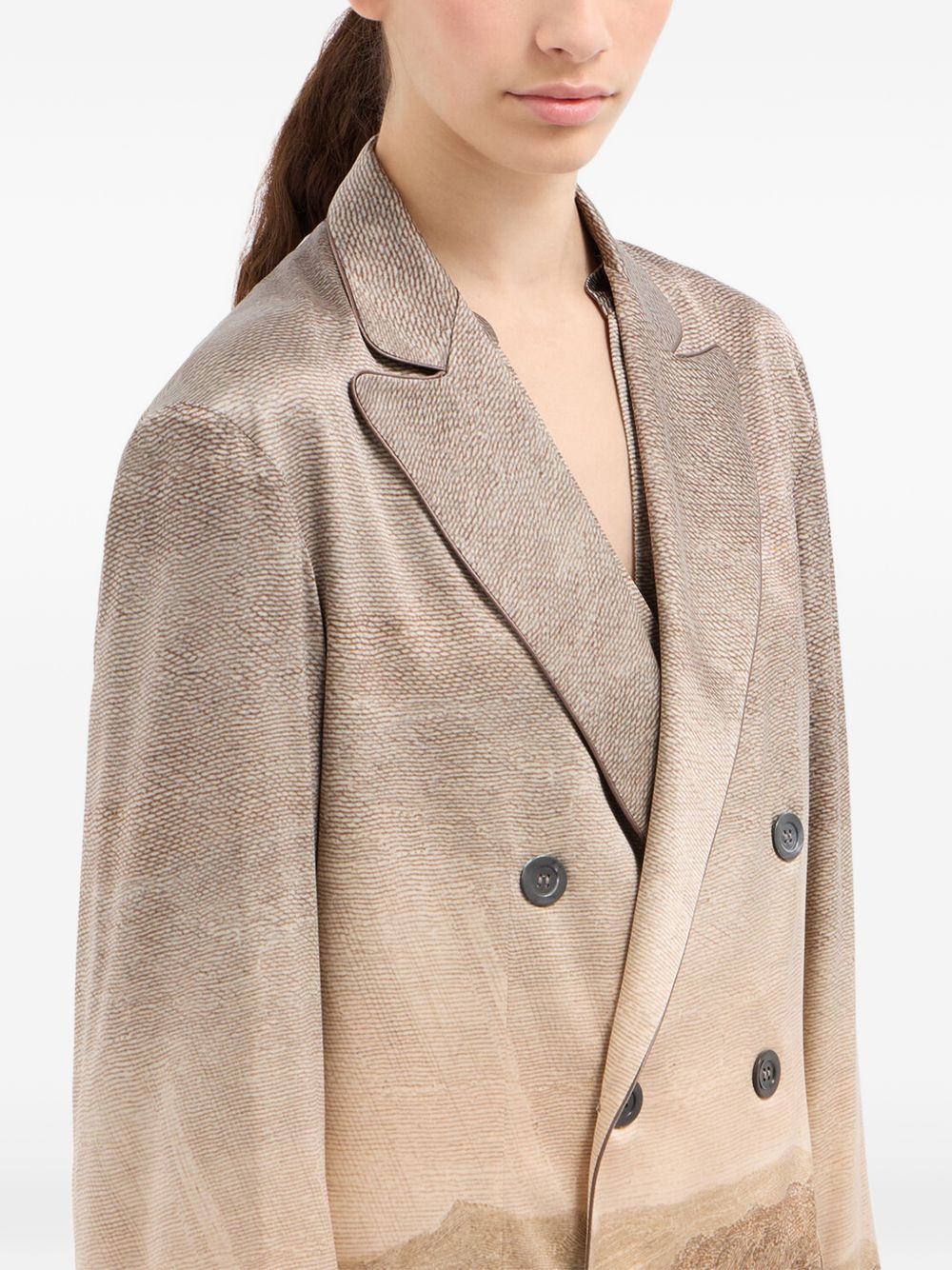 Adastrgum double-breasted landscape-printed jacket