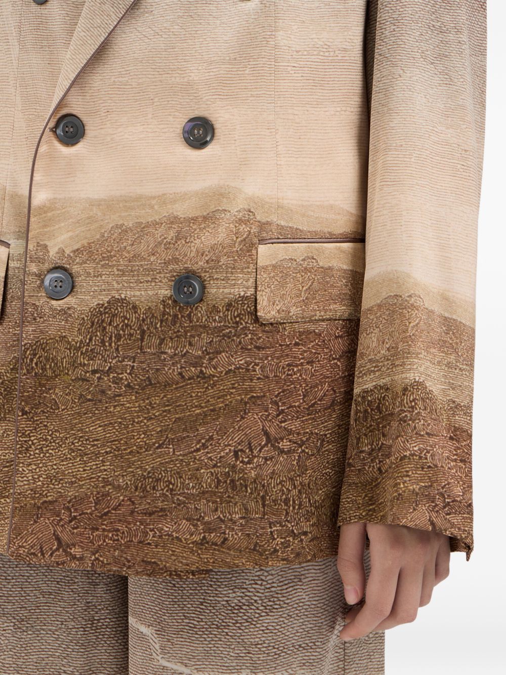 Adastrgum double-breasted landscape-printed jacket