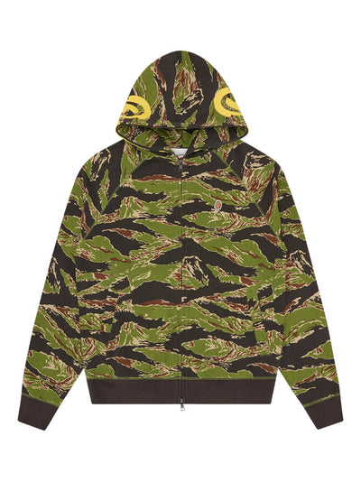 Smiley Tiger Camo-Printed Hoodie