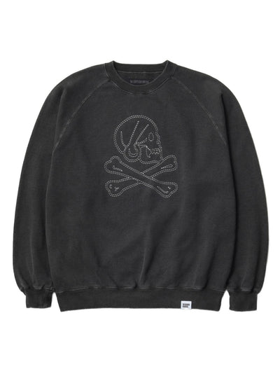 Skull-Embroidered Sweatshirt