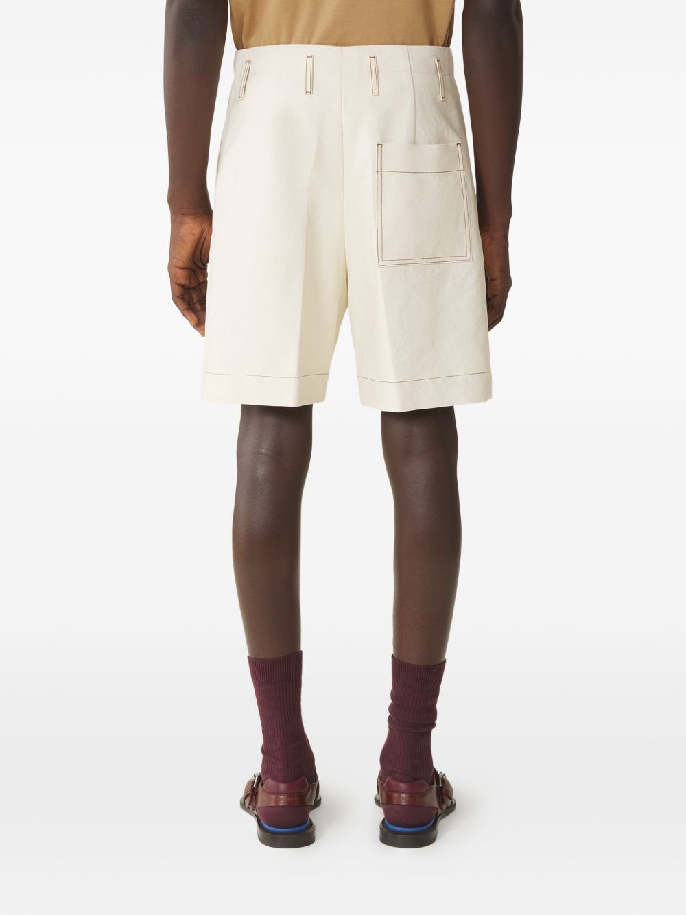 topstitch cotton shorts