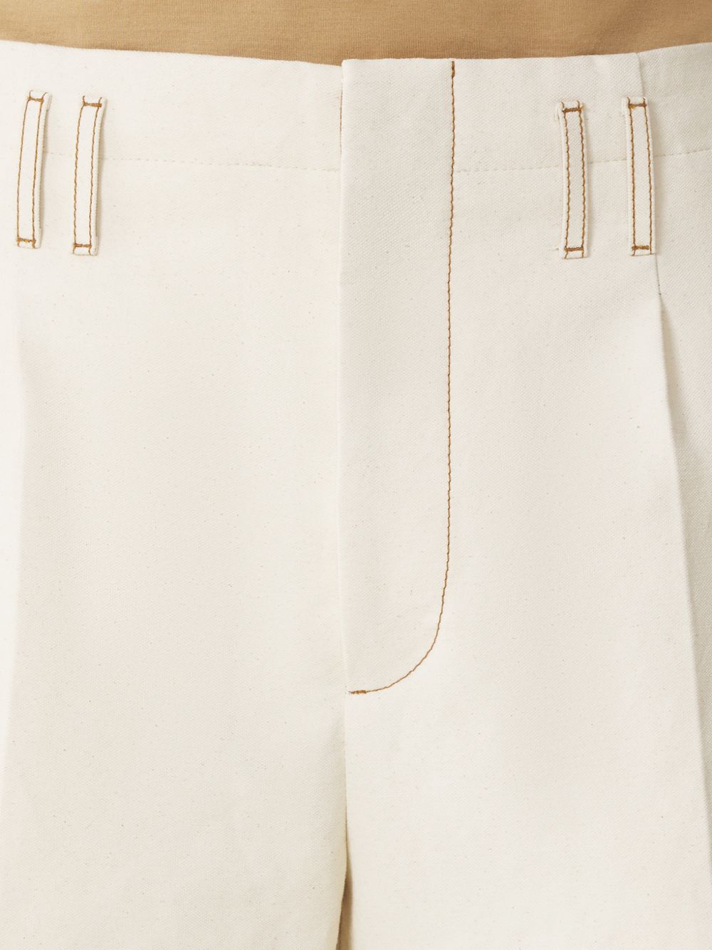 topstitch cotton shorts