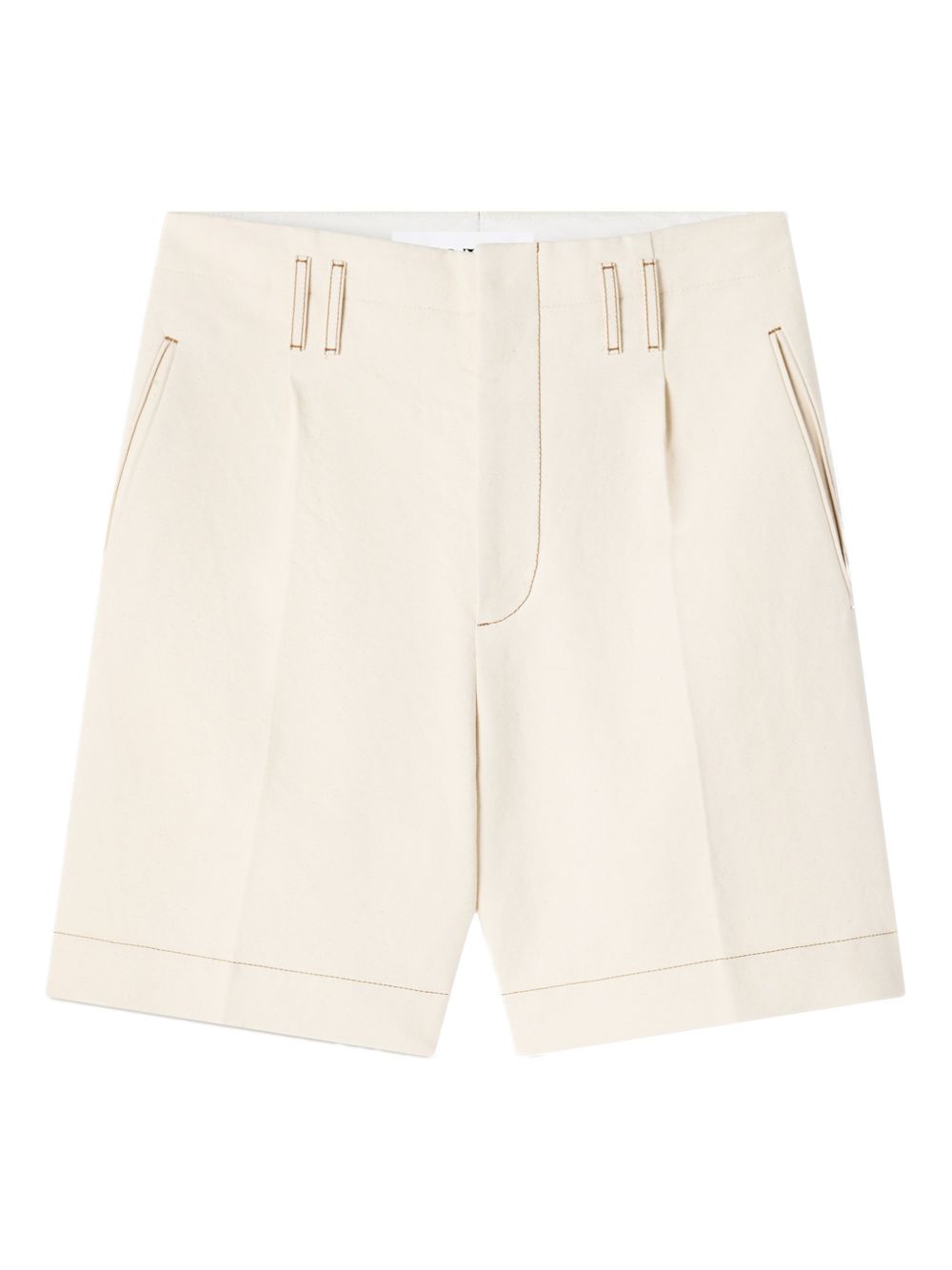 topstitch cotton shorts