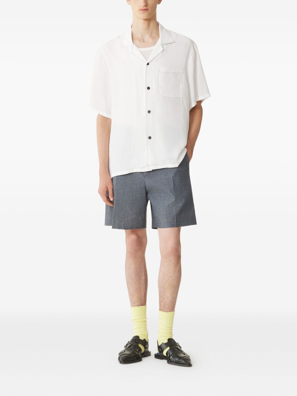 chest-pocket back-graphic shirt