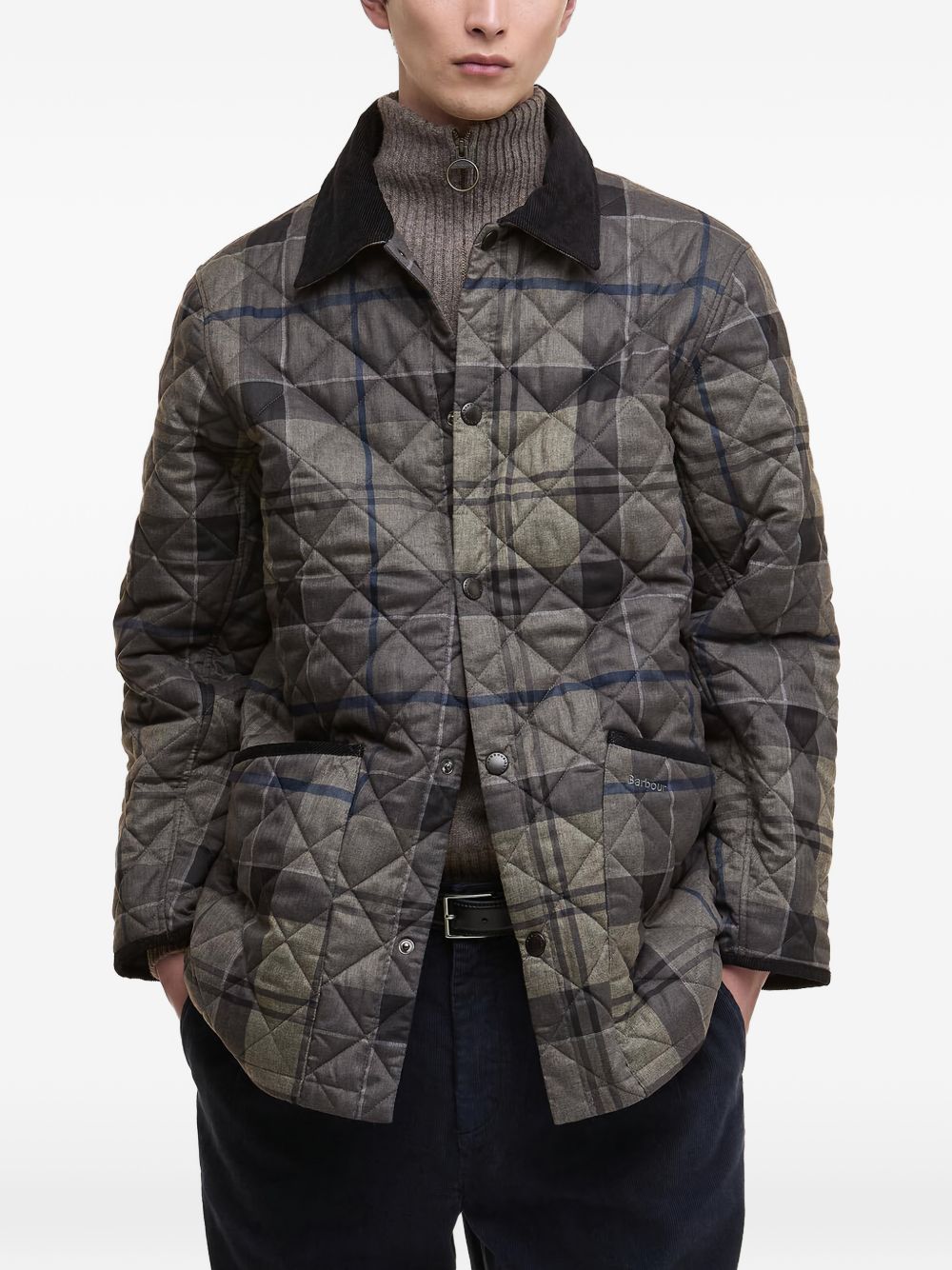 tartan quilted jacket