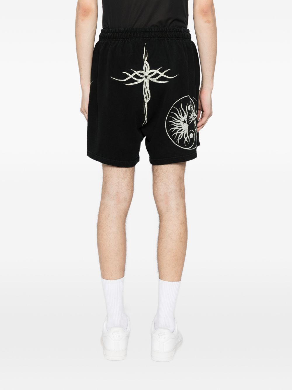 graphic-print cotton shorts