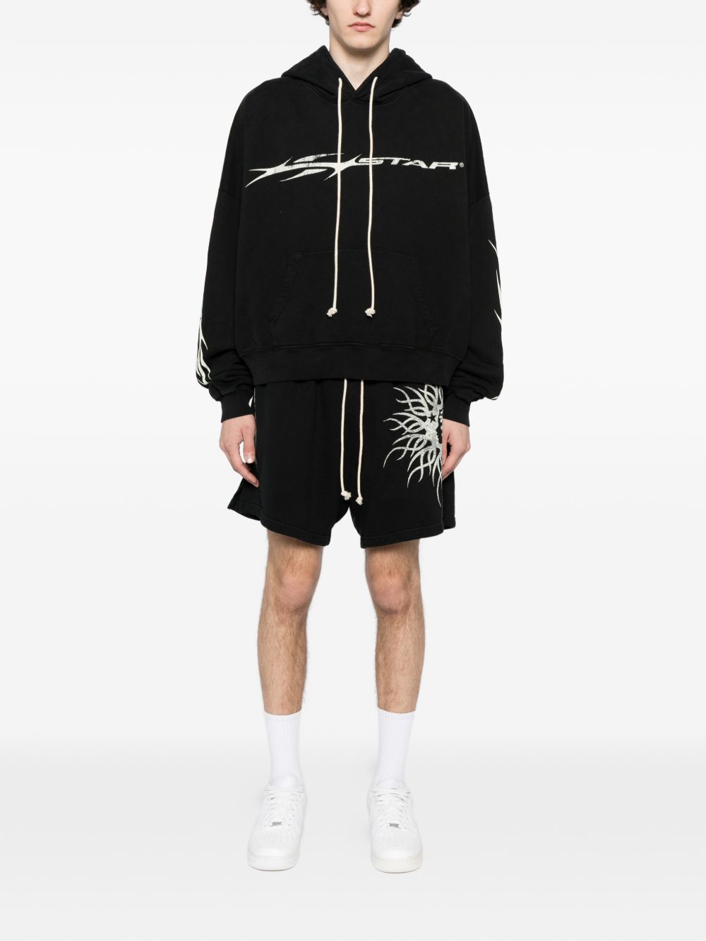 graphic-print cotton shorts