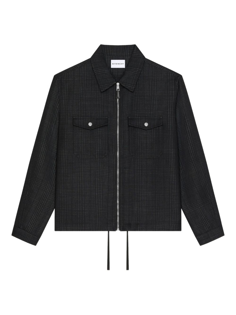 silver-tone-hardware checked jacket