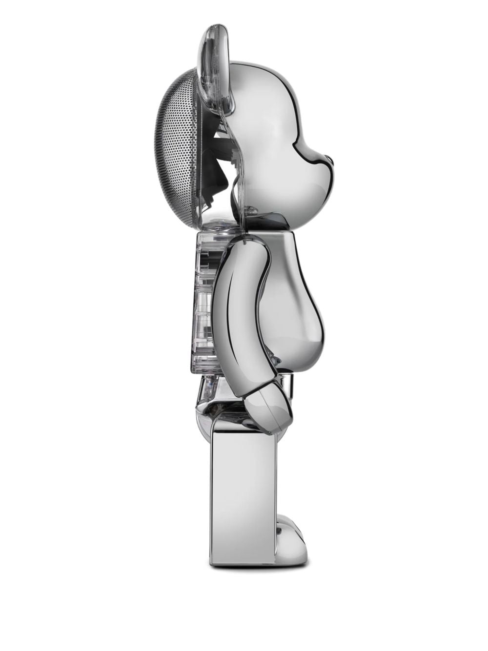 Bearbrick Audio Silver Edition chrome music
