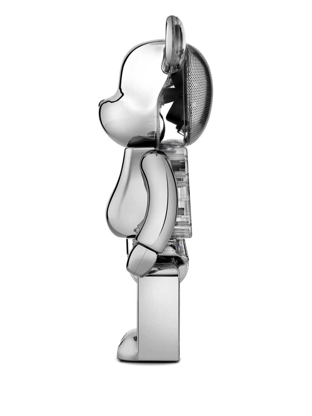 Bearbrick Audio Silver Edition chrome music