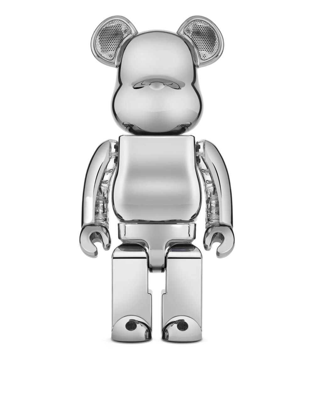 Bearbrick Audio Silver Edition chrome music