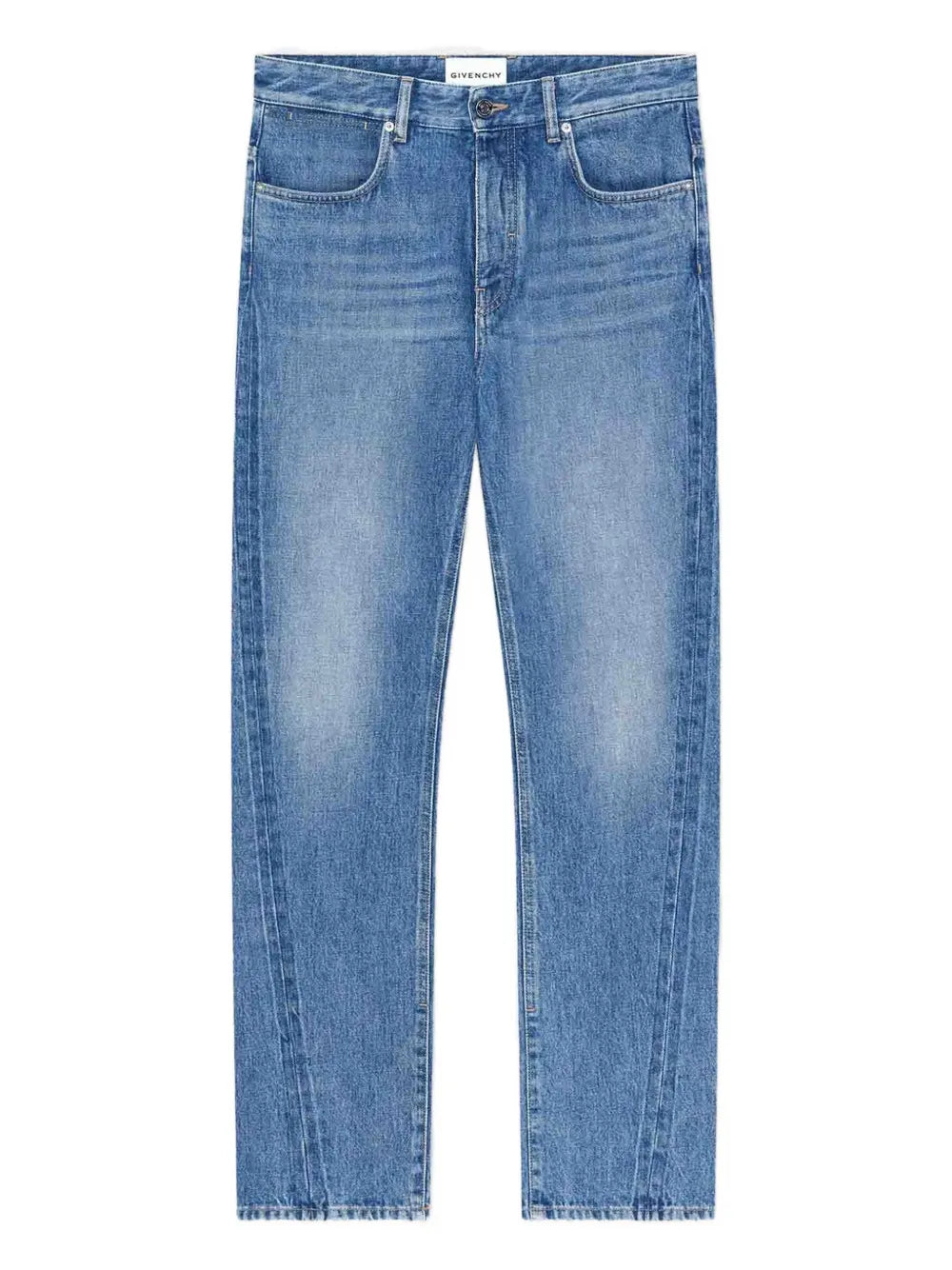 visible stitching flared trousers