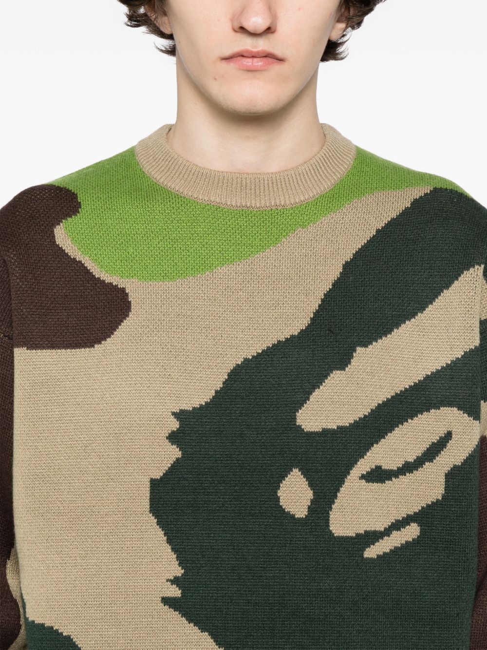 camouflage-print jumper