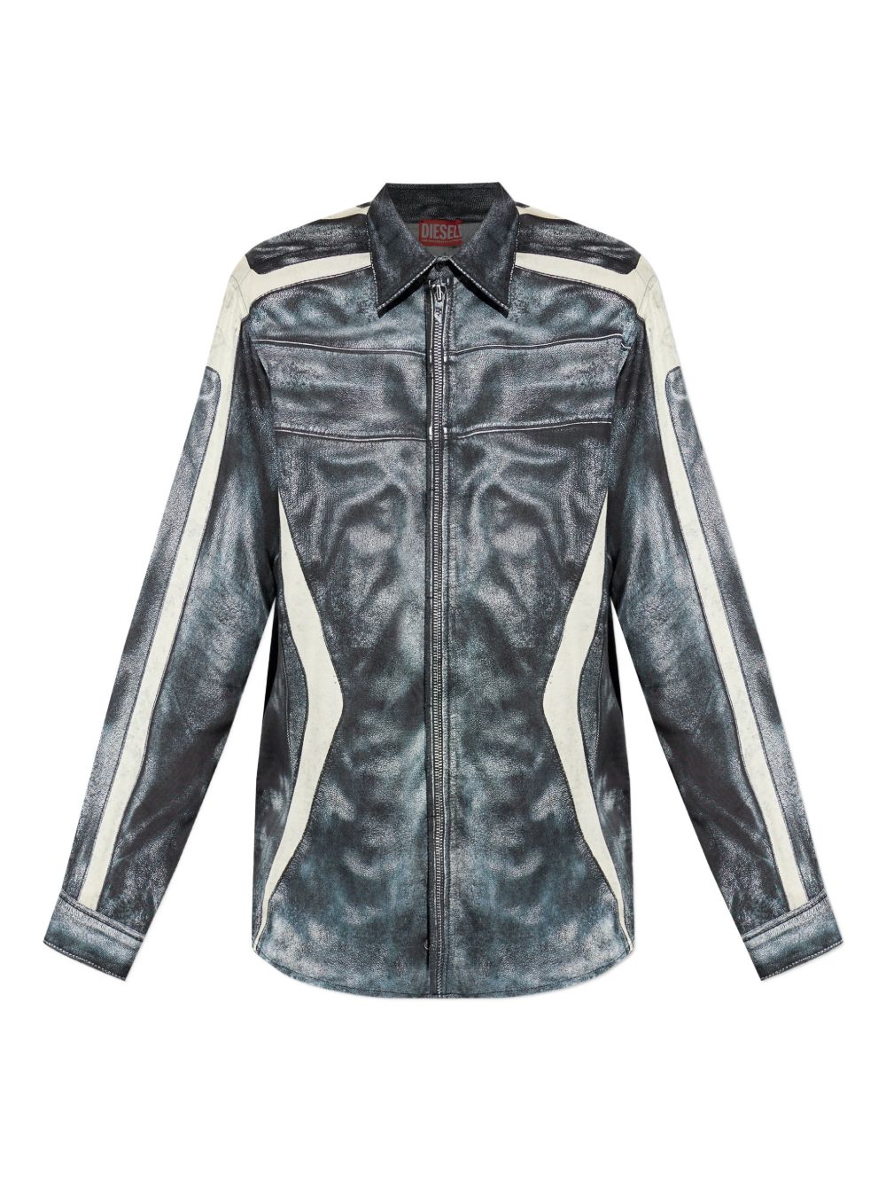 zip-fastening printed shirt