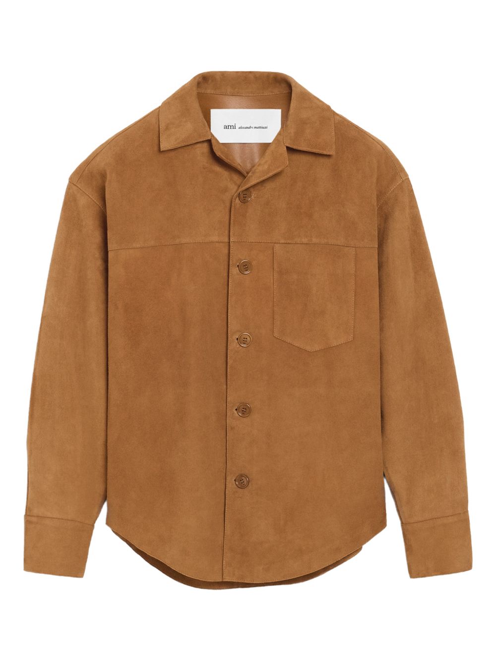 goat suede buttoned overshirt