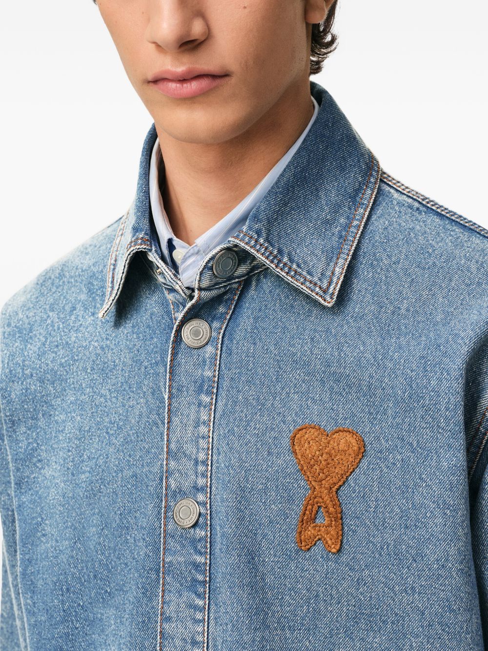 Ami De Coeur denim logo overshirt