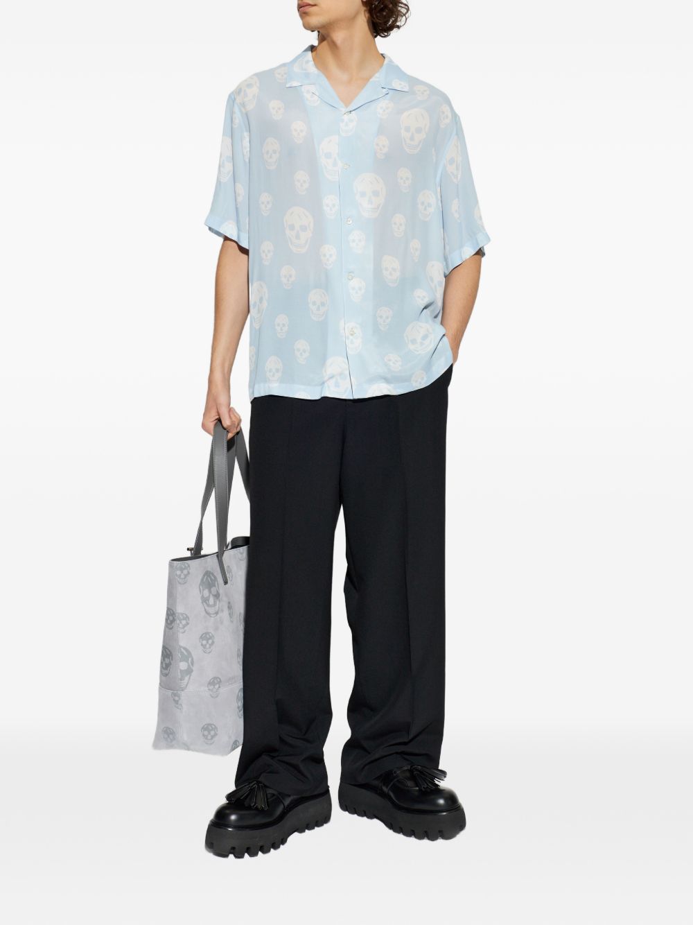 skull-pattern shirt