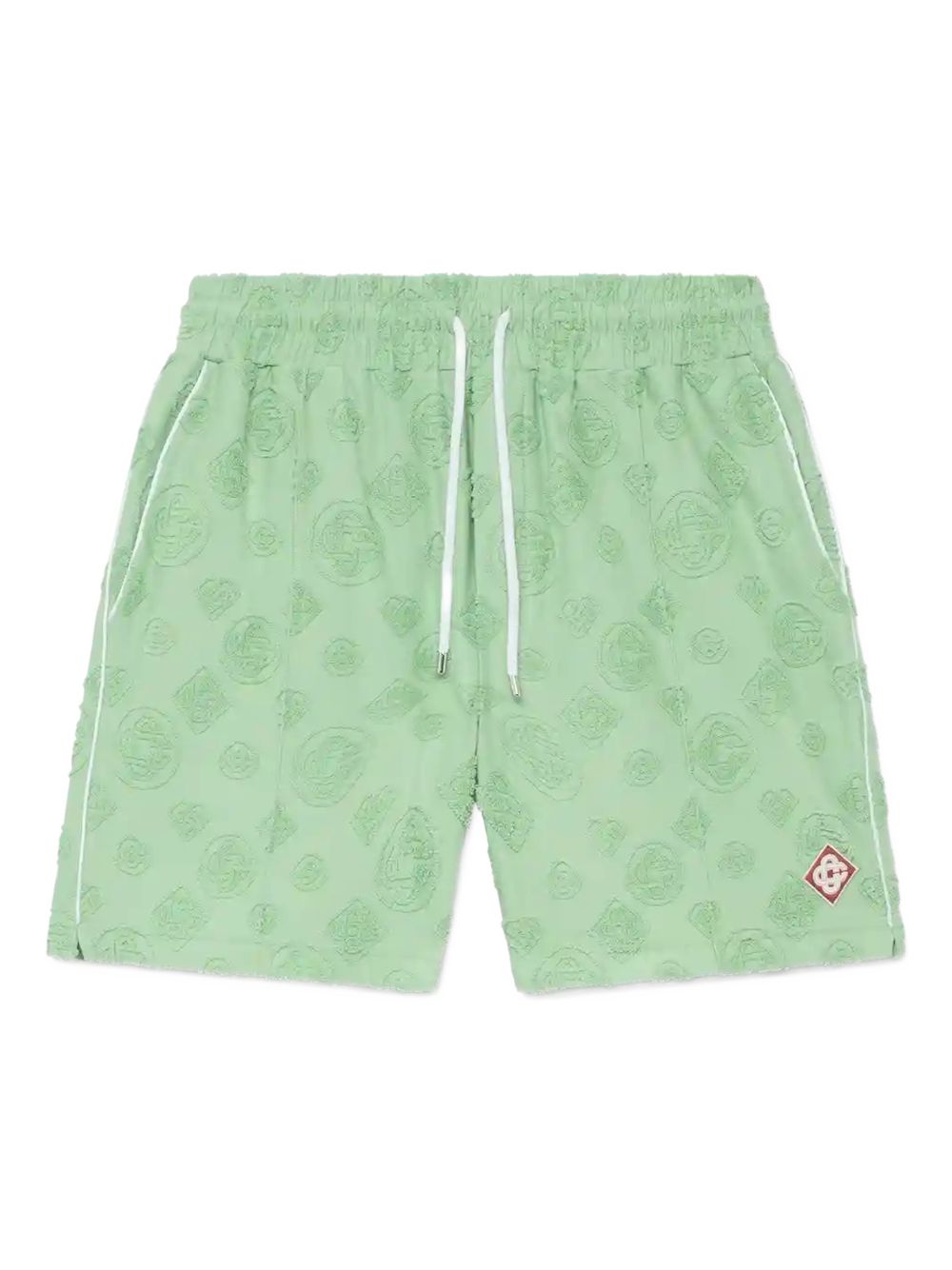 monogram-pattern track shorts