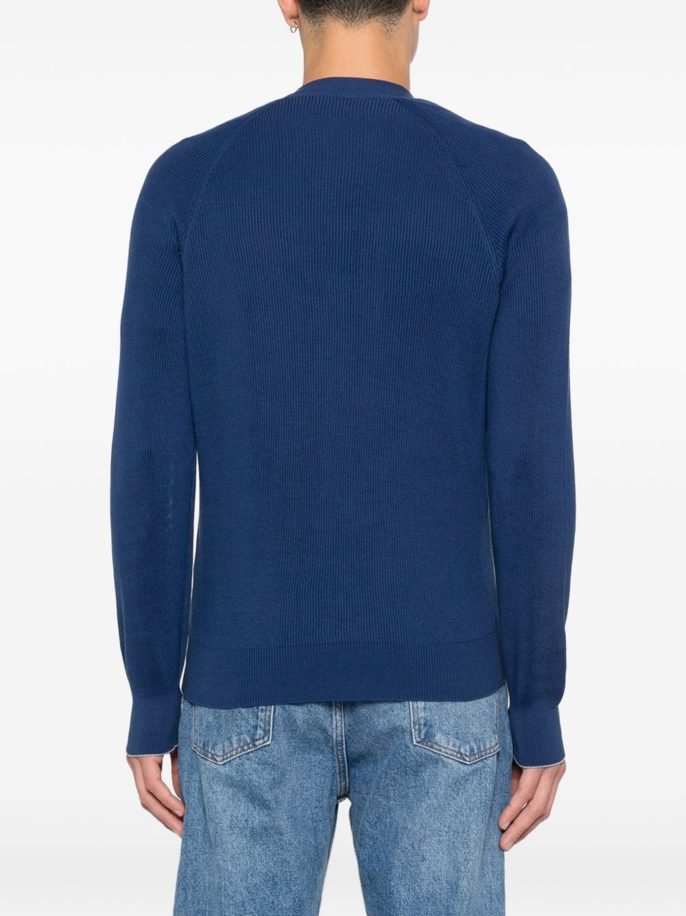 buttoned V-neck sweater