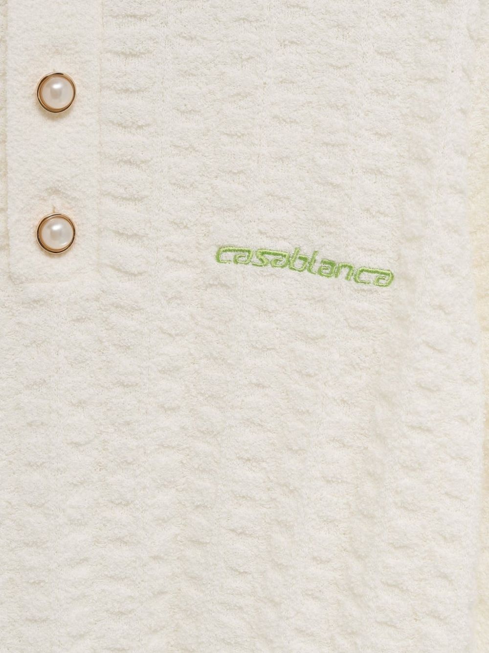 textured buttoned polo shirt