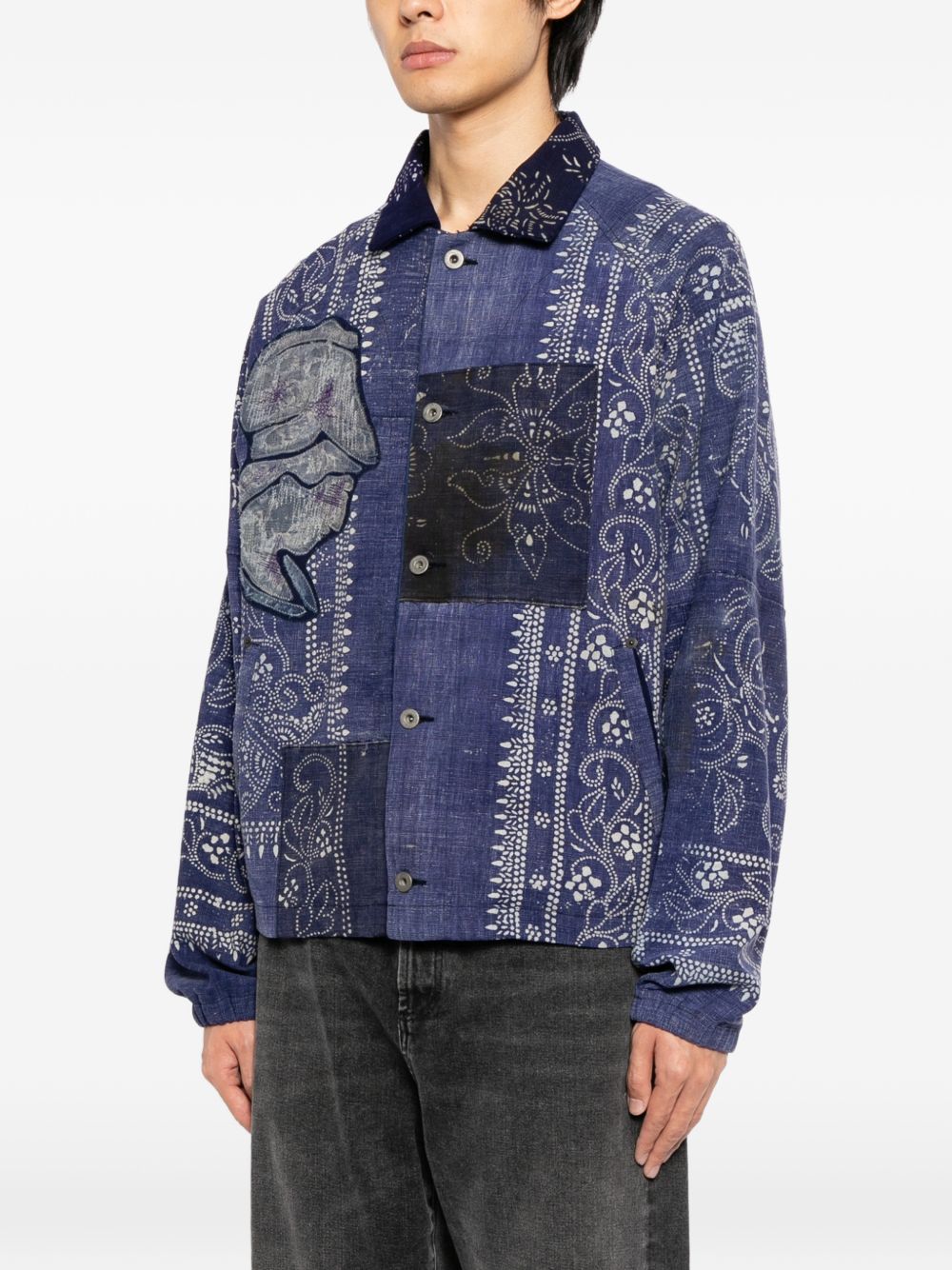 patch-work shirt jacket