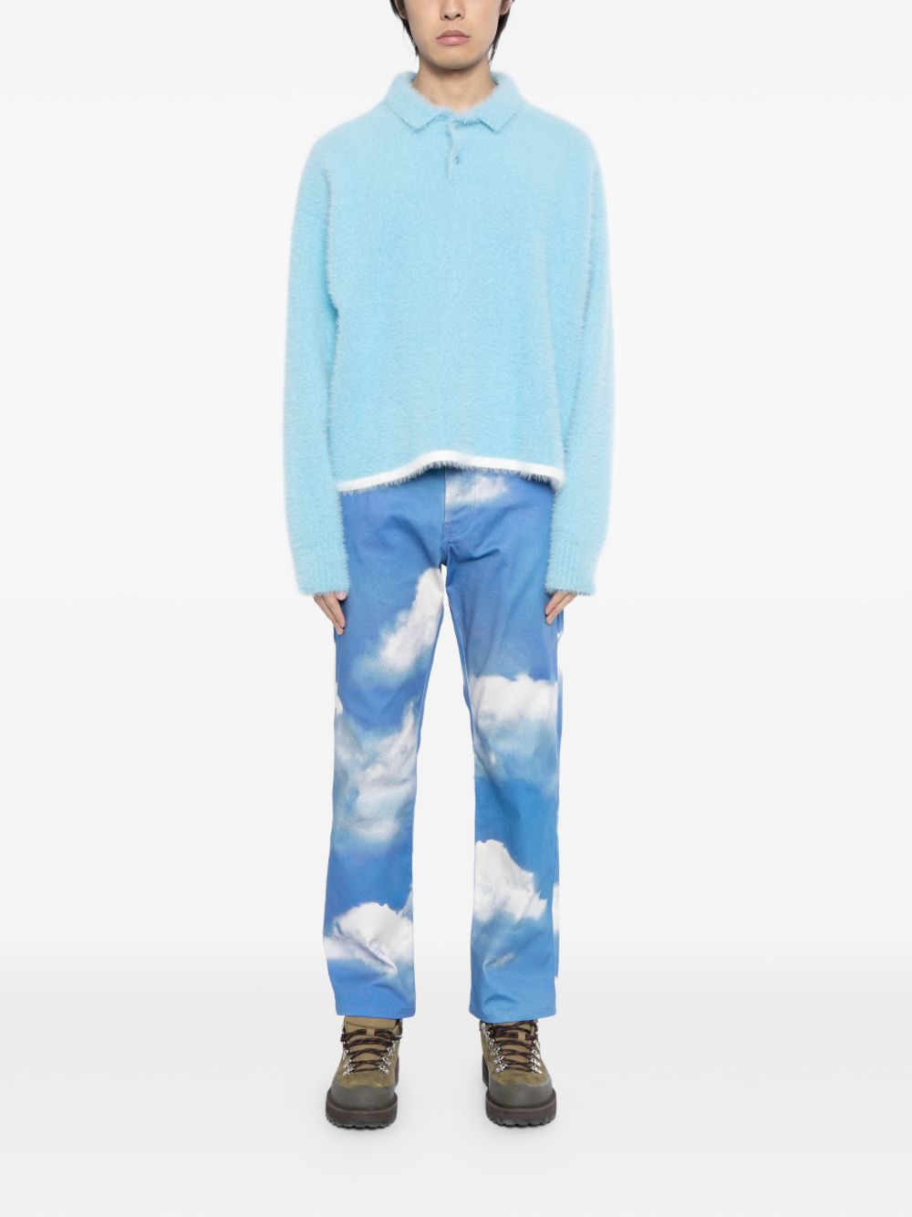 cloud-print jeans