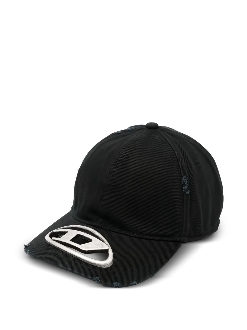 logo-plaque distressed baseball hat