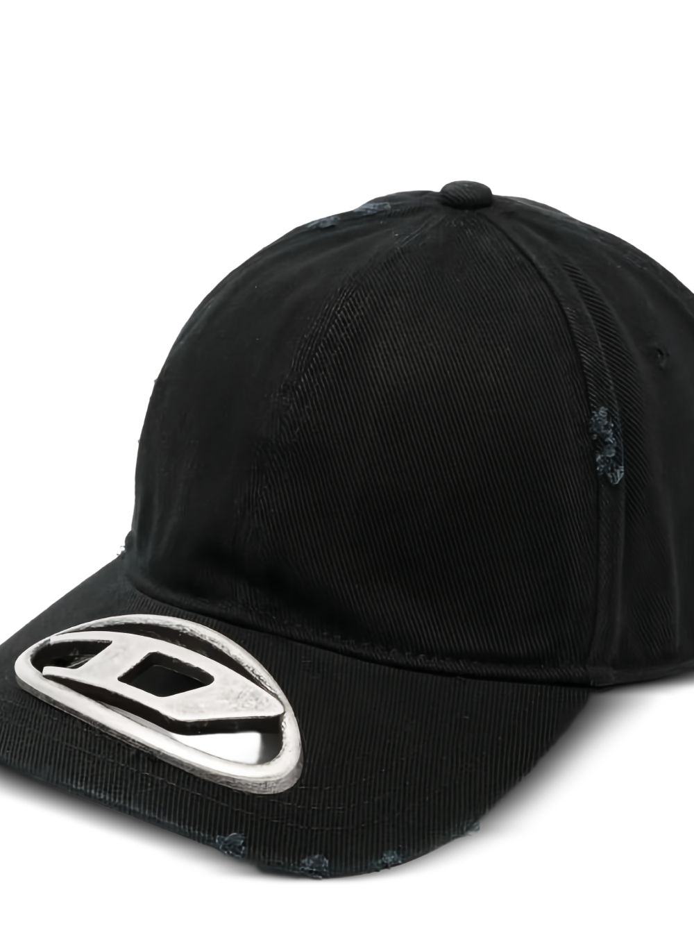 logo-plaque distressed baseball hat