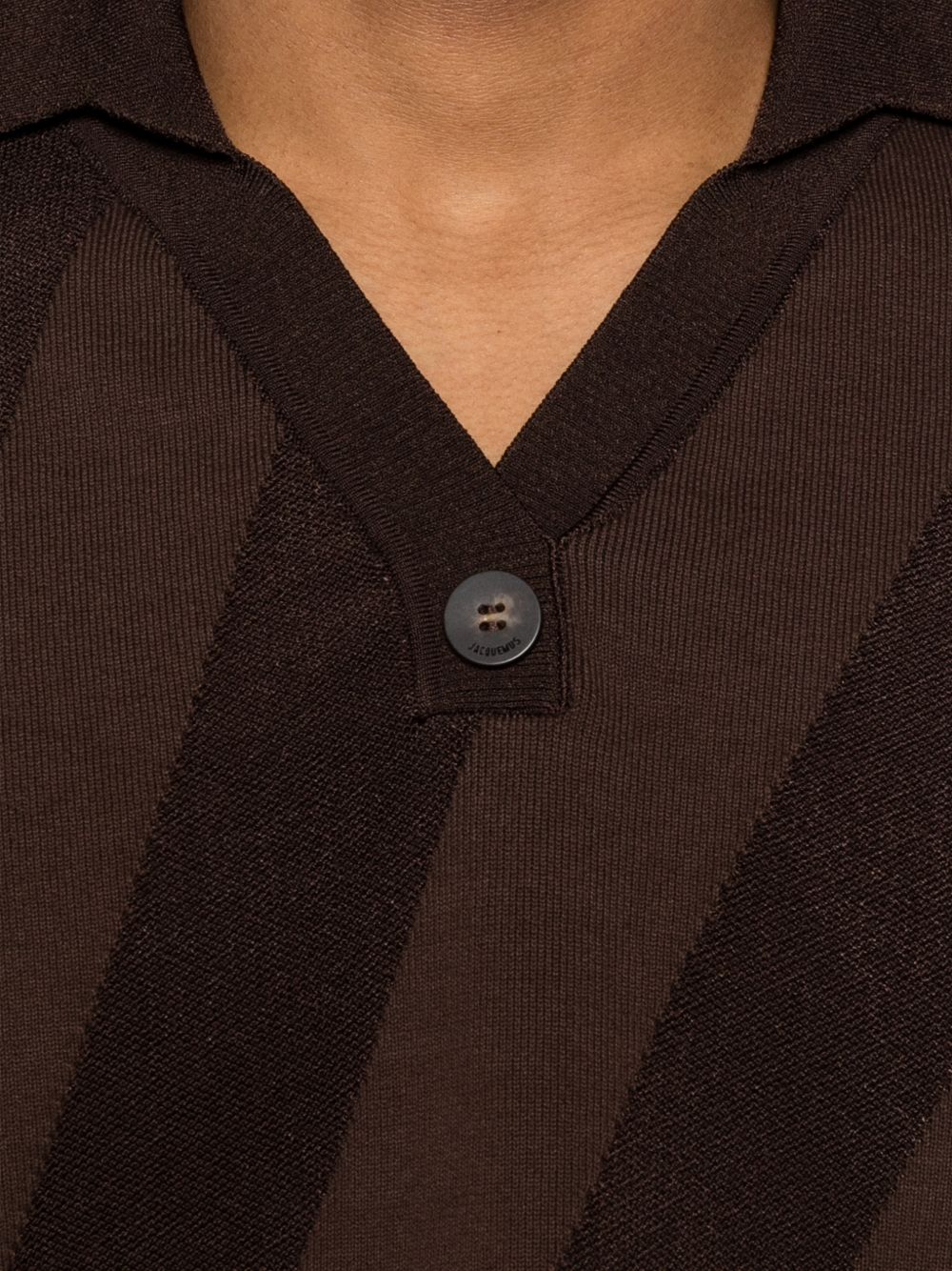 stripped V-neck polo shirt