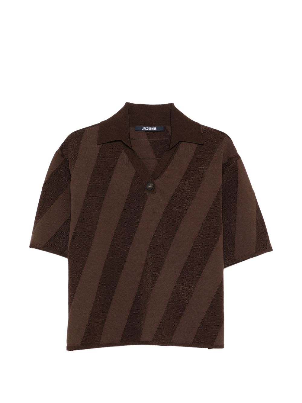 stripped V-neck polo shirt