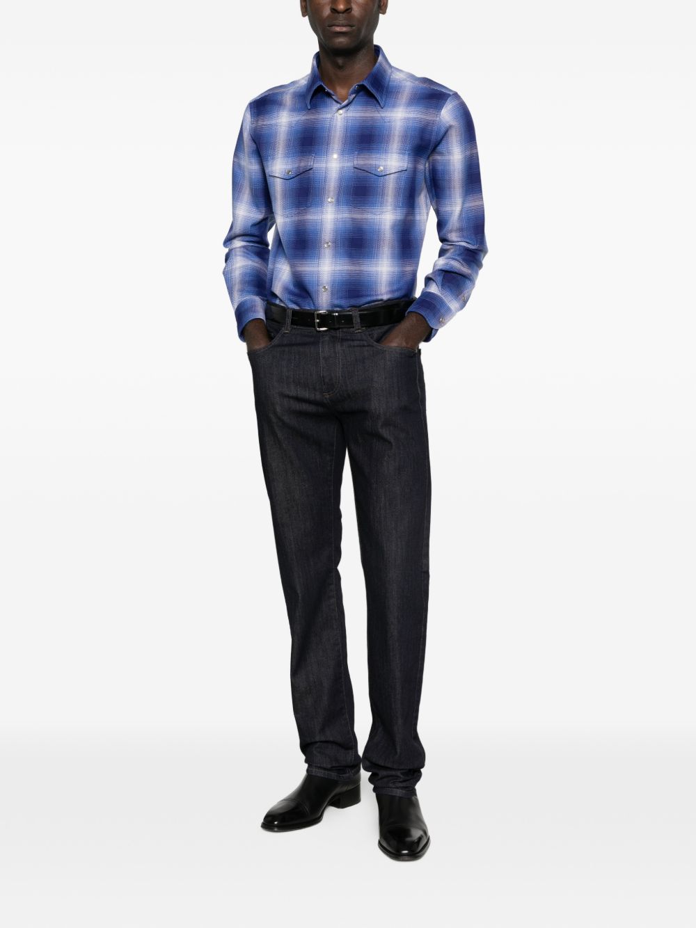 checked-pattern shirt
