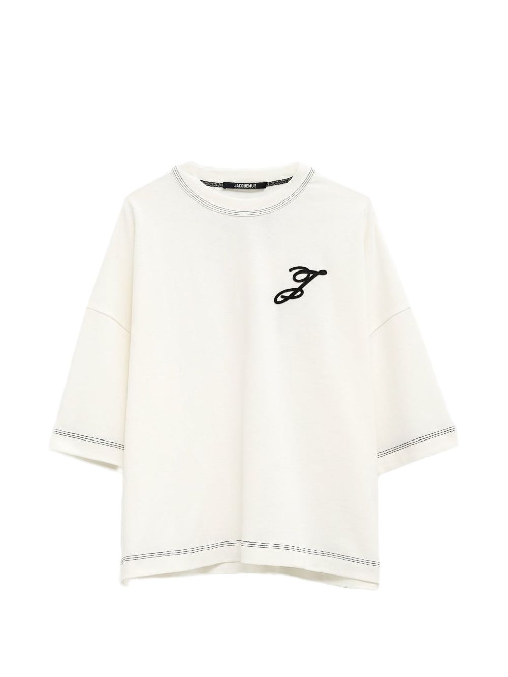 contrast-stitching T-shirt
