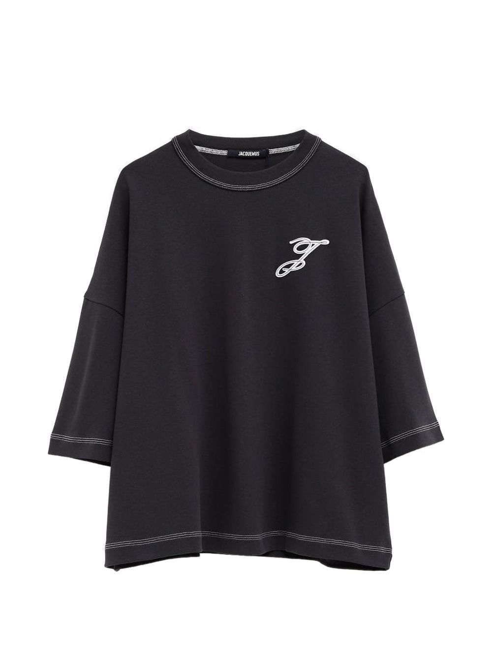 contrast-stitching T-shirt