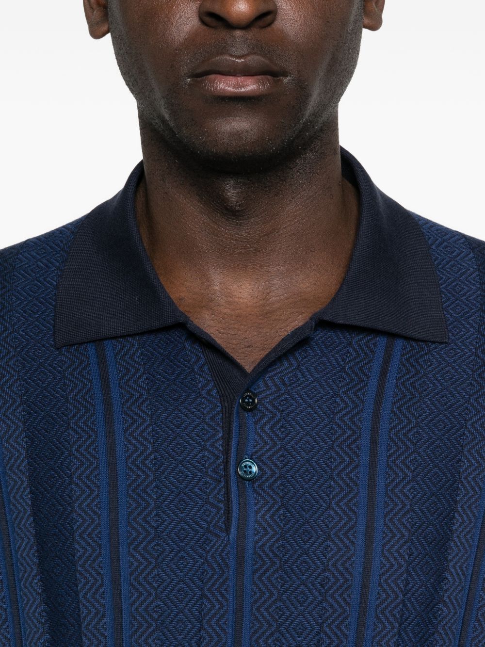 patterned short-sleeve polo shirt