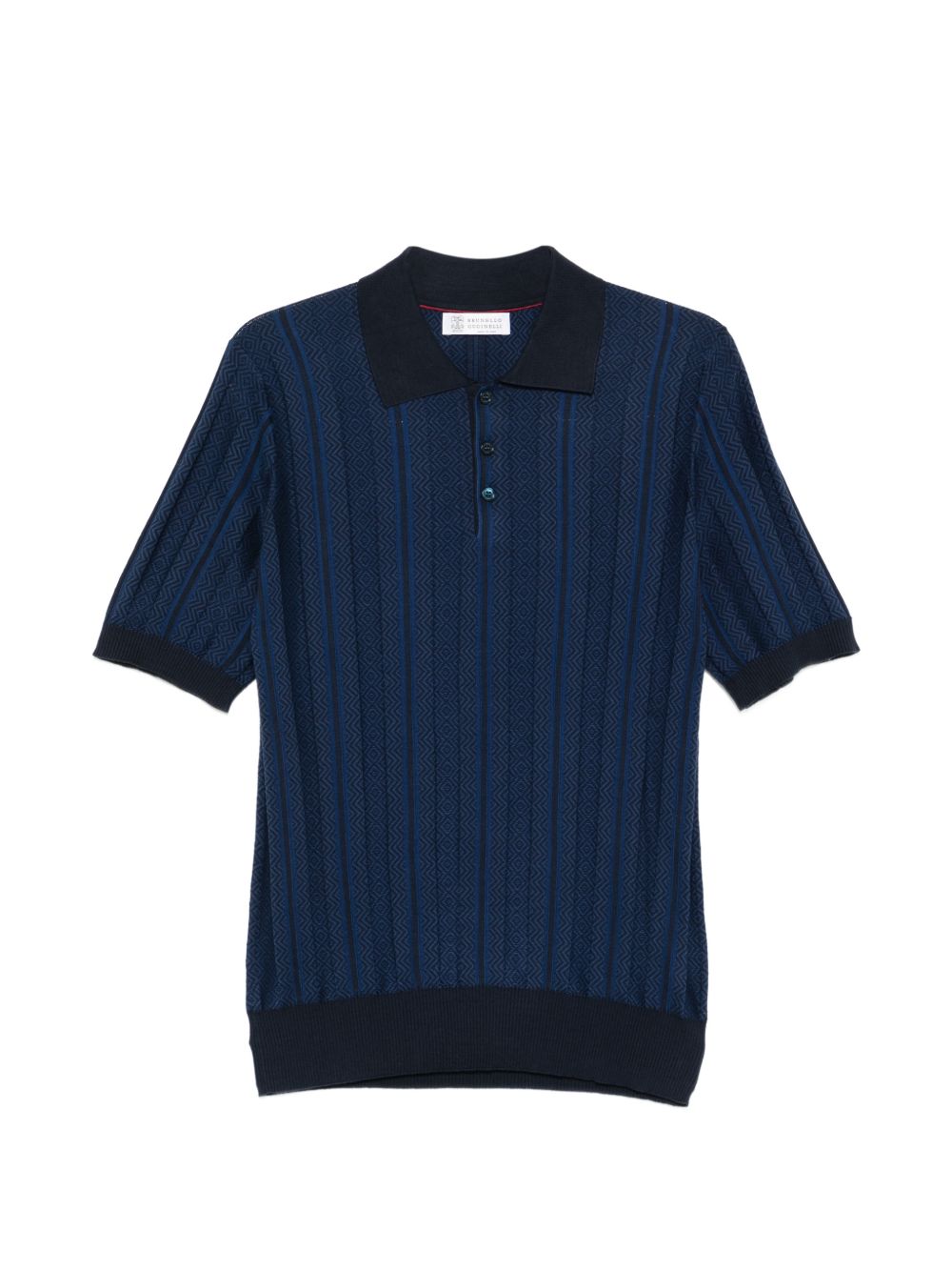patterned short-sleeve polo shirt