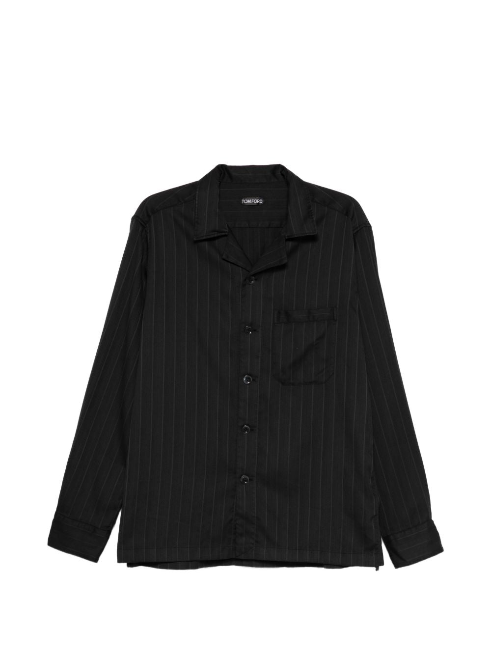pinstripe-pattern pocket shirt