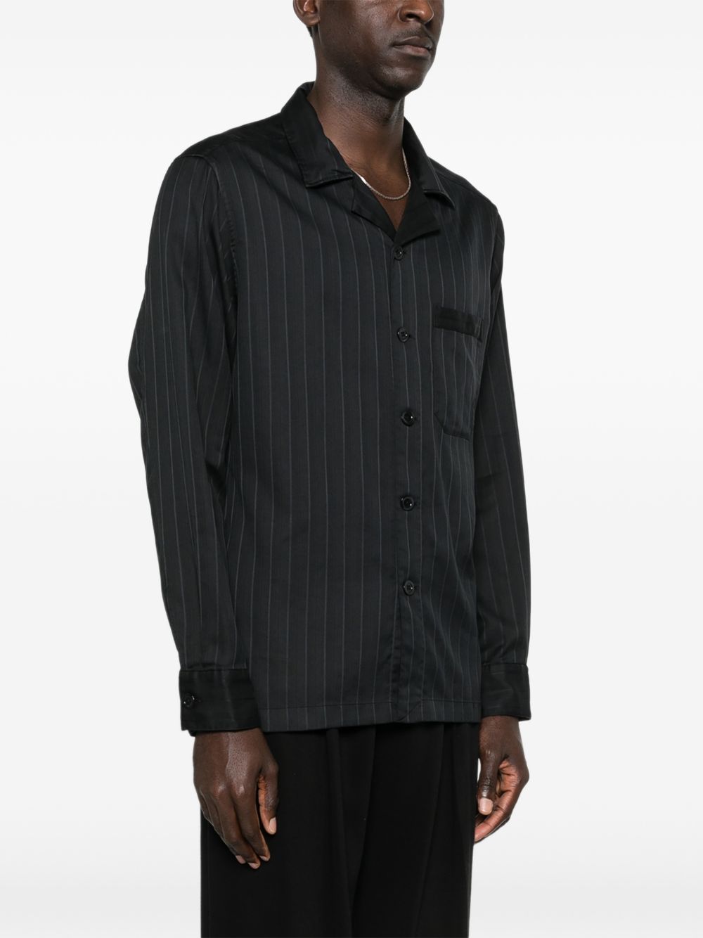 pinstripe-pattern pocket shirt