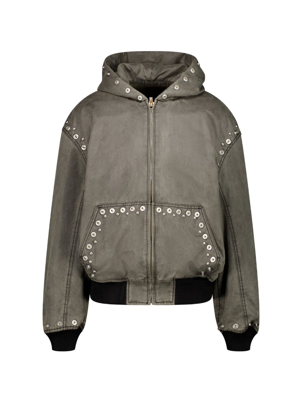 studded hooded jacket