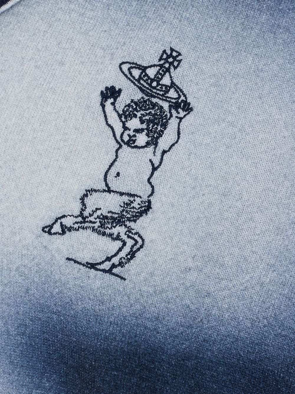 embroidered V-neck sweater