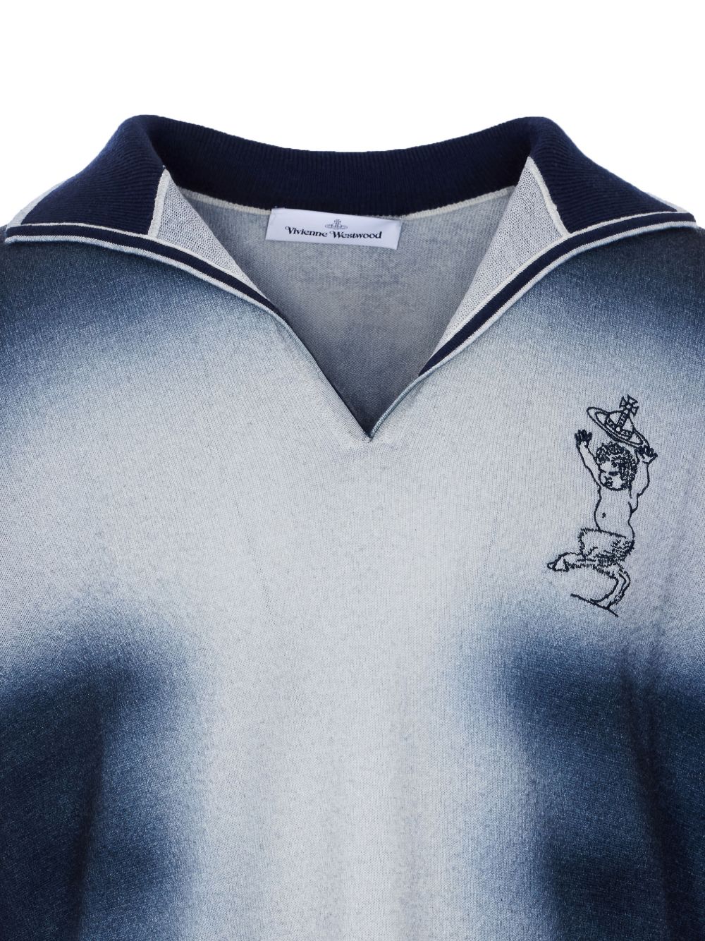 embroidered V-neck sweater