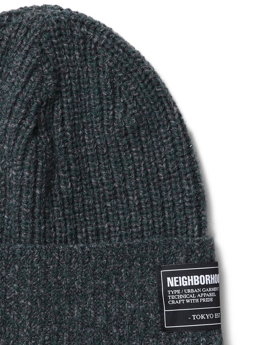 ribbed label beanie hat