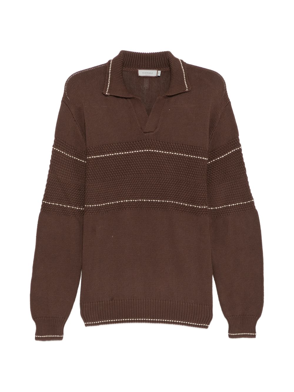 striped V-neck jumper