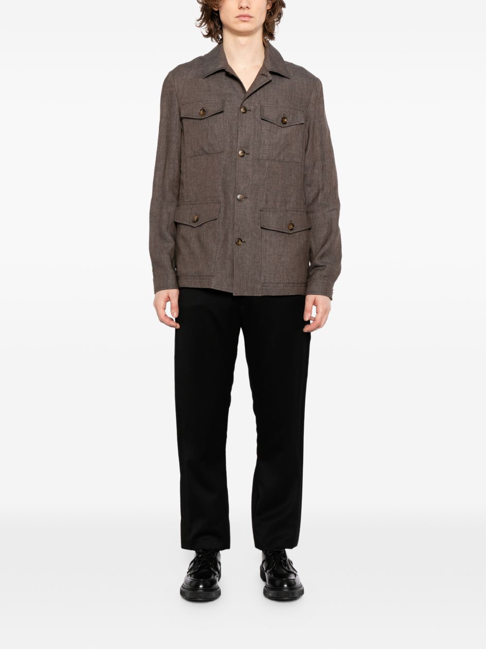 flap pockets shirt jacket