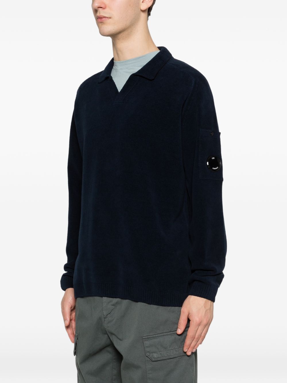 V-neck pocket-sleeve sweater